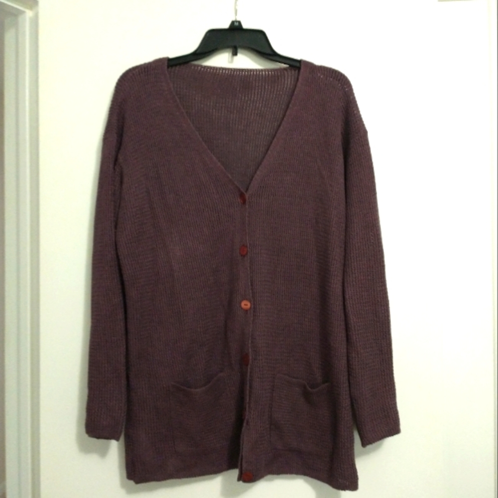 Cardigan, Mark's and Spencer, aubergine size 12
